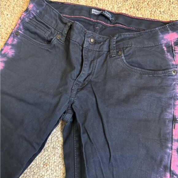 Levi's Denim Leggings Black and Pink Tie-Dye Jeans - Picture 5 of 9